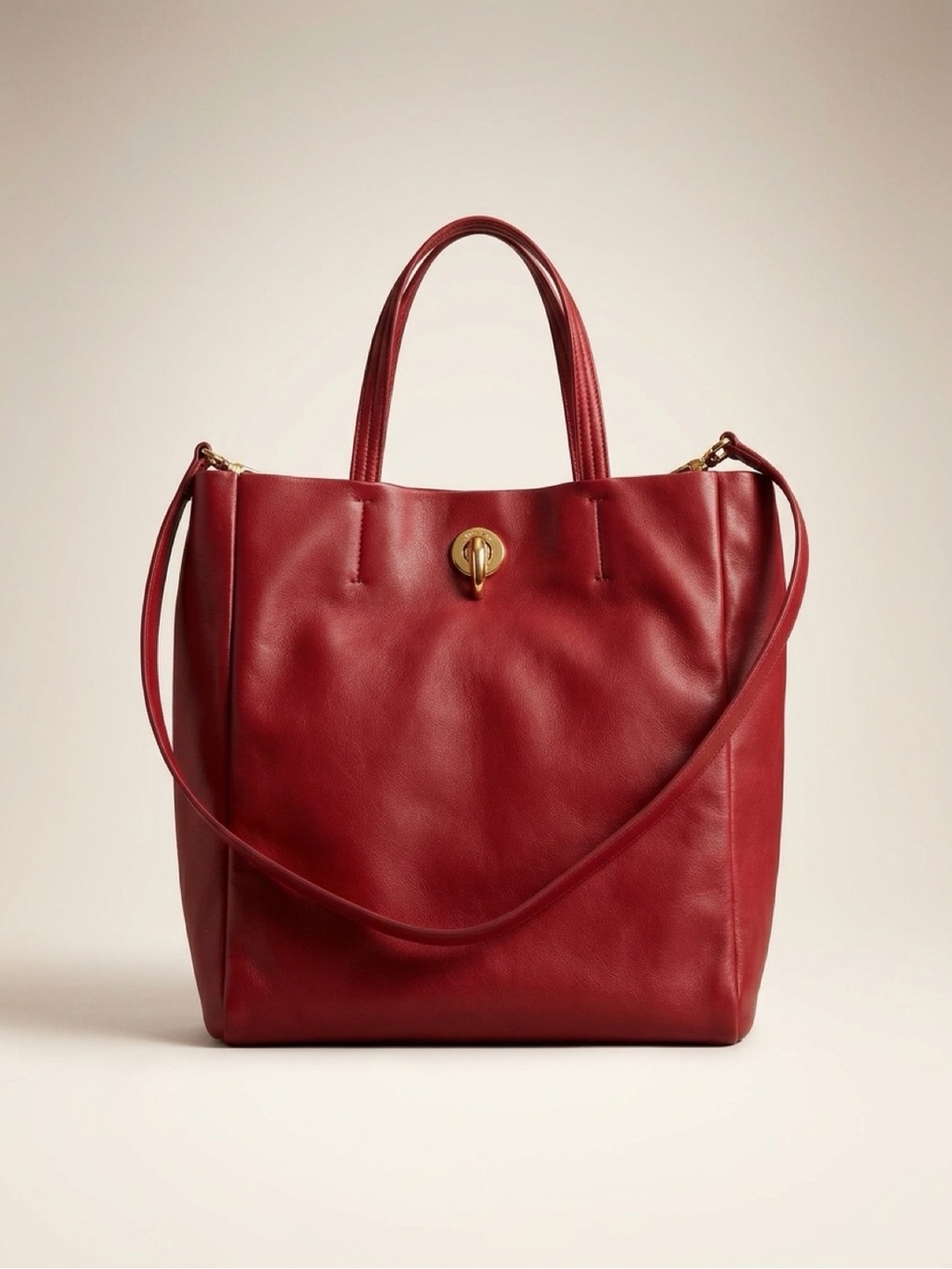 Rachel Zoe Burgundy Tote with Gold Hardware